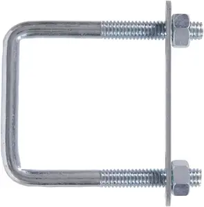 Square U-Bolts Carbon Steel M8 with Nuts Frame Plate round Washers 4 Set Zinc Finish M5/M7 Thread Size Bolts Lengths 12mm