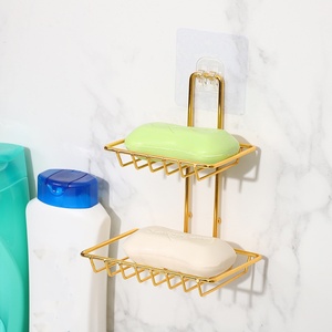 Moderno Soporte <span class=keywords><strong>de</strong></span> Jabón <span class=keywords><strong>de</strong></span> <span class=keywords><strong>Hierro</strong></span> <span class=keywords><strong>de</strong></span> 2 Niveles <span class=keywords><strong>para</strong></span> Montar en la Pared, <span class=keywords><strong>para</strong></span> <span class=keywords><strong>Baño</strong></span> <span class=keywords><strong>de</strong></span> Hotel o Apartamento - Product Image 1