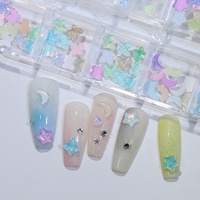 Fantaisie Verre K9 Diamant 3D Nail Charms Lune Étoile Papillon Moka Strass Manucure Accessoires