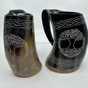 เขาควายแท้ทำมือขัดเงา สำหรับดื่มเบียร์ ไวน์ หรือเครื่องดื่มอื่นๆ เหมาะสำหรับใช้ในบาร์ โรงแรม หรือที่บ้าน - Product Image 1