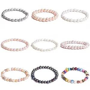 Natuurlijke Zoetwater Parel Armbanden Elegante Barokke Parels Kralen Armband Voor Vrouwen Mannen Elastische Ketting Fijne Sieraden Huwelijksgeschenken