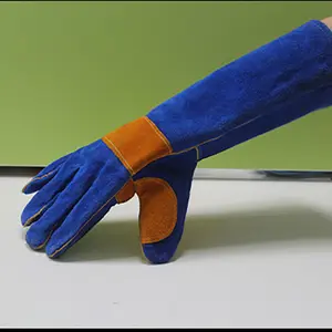 Guantes de trabajo largos de cuero, resistentes al calor, para trabajadores