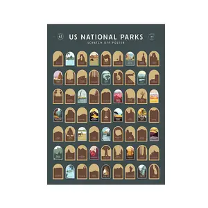 US National Parks Scratch Off Poster Parques Nacionais Ultimate Scratch Off Map Para Viagens Conheça Cumfil Seu Parque Nacional Checklist