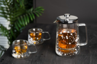 Cafetière à piston en verre borosilicate pour café et thé, idéale pour fleurs séchées
