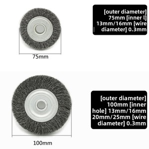 <span class=keywords><strong>Brosse</strong></span> plate en fil d'acier au carbone pour le polissage, l'élimination de la rouille et le décapage de la peinture, diamètres 75-200 mm, fourniture d'usine - Product Image 2