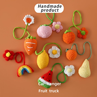 Pendentifs en laine au crochet motif flocon de neige, feuille, chariot de fruits, arc-en-ciel, pêches, citrons, poires, kakis, pastèques pour la Fête des Mères