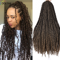 Tresses pré-torsadées Passion Twist en fibre Kaneka japonaise, pour le crochet, promotionnelles, effet bombé
