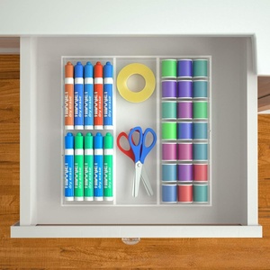 6-Section Acrylic Light <b>Weight</b> Customized Drawer Organizer Clear Makeup Tray for Office Bedroom Display <b>Rack</b> - Product Image 2