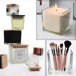 FENGJUN Luxury Customizable Glass <strong>Candle</strong> Jars Soy Wax Empty Square Container for Christmas and Valentine's Day - Product Image 3