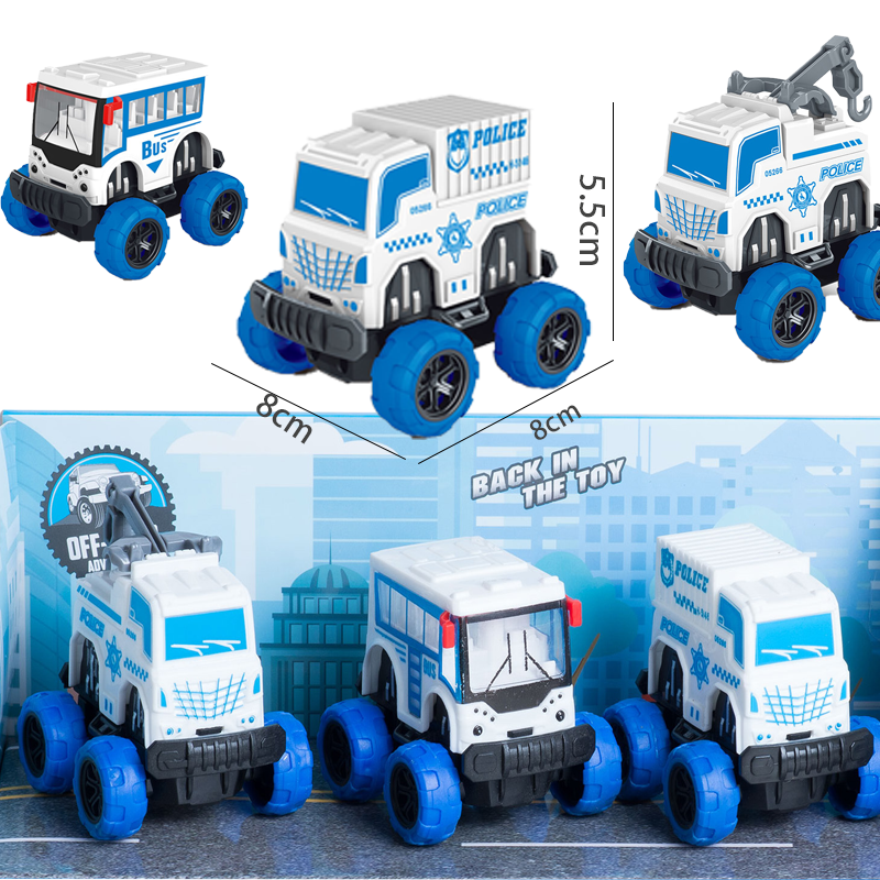 3 voitures de police