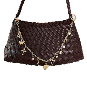 Vintage Gold Bag Chain Charm Multi Charms Heart Star <b>Bow</b> Cross Butterfly Pendant Decorative Handbag Strap Chain Accessories - Product Image 4