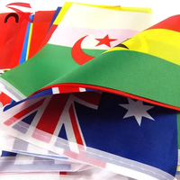 Bas Prix Vente Chaude 21*14 Cm 20*28 Cm Polyester National Bunting Drapeau Chaîne Pays Drapeau Bannière pour Drapeau Suspendu Décoratif
