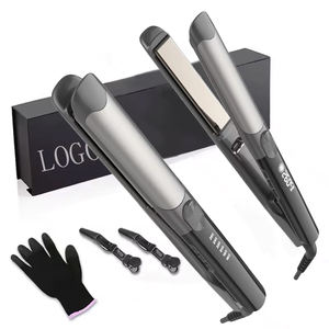 Fer à lisser en titane bigoudi outils de coiffure en <span class=keywords><strong>acier</strong></span> inoxydable Tourmaline fer à cheveux en titane LED fer plat Portable - Product Image 1