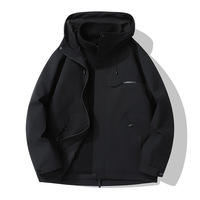 Blouson Bomber Unisexe Topgear d'extérieur 3-en-1 Imprimé Logo Cœur Motif Imperméable Rembourré Coton Vêtement de Travail