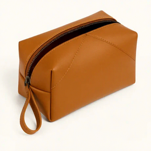 Pochette de voyage suspendue en cuir végétal écologique de style vintage, organisateur végétalien à fermeture éclair pour usage quotidien, capacité moyenne, portable - Product Image 2