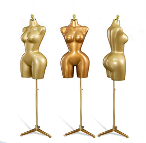 หุ่นโชว์เสื้อผ้าผู้หญิงแบบขายส่ง ทรง BBL อกใหญ่ เอวเล็ก สะโพกใหญ่ ปรับขนาดอกได้ สีทอง - Product Image 3