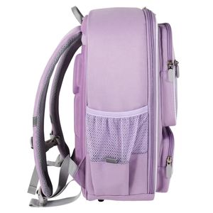 Sac à dos scolaire pour enfants et adolescents avec poche en filet, tendance et personnalisé, violet/rose - Product Image 3