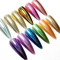 Poudre pour ongles acrylique or argent chrome néon avec pigment fluorescent de gel pour ongles 3D pour outils d'art des ongles Fournitures pour ongles