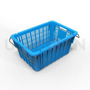Mesh Plastic Vegetable Crate Truck Transportation Fruit Crate Logistics Handle Crate