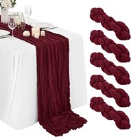 Chemin de Table Boho Gaze Semi-Transparent 89 x 305 cm pour Décoration de Mariage