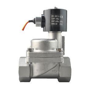 صمام لولبي بخار بخار من الفولاذ المقاوم للصدأ يعمل عادة بمحرك تجريبي مفتوح من NPT 2 اتجاه 1 درجة 12VDC - Product Image 1