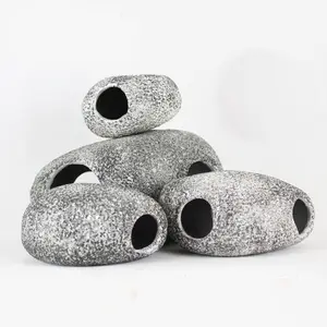 Keramische Aquarium Cichlid Stone Rock Cave Stone Decoratie Aquarium Fokken Behuizing Onderdak Ornament Voor Cichliden