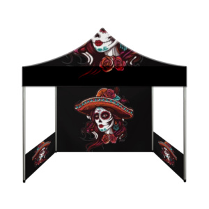 Carpa Plegable Personalizada con Impresión Térmica de Día de Muertos, 3x3M, Estructura de Aleación de Aluminio, Poliéster 300D, Fácil de Instalar, Portátil - Product Image 1