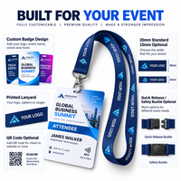 Badge de conférence NFC personnalisé avec cordon imprimé – Passe événementielle à clipser pour accéder à l'horaire, à la carte, au profil du conférencier et au contenu numérique