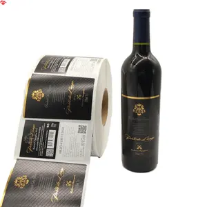Premium altın folyo kabartmalı baskılı etiketler dokulu kağıt şarap etiketi kişiselleştirin şarap şişeleri ambalaj etiketleri