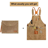 Tablier en toile cirée en coton noir à boucle réglable avec logo personnalisé pour électricien, outil de travail, fleuriste, jardin, tablier élégant