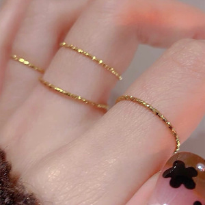 แหวนลายดาวสีทองสำหรับผู้หญิง แหวนนิ้วชี้ เครื่องประดับของขวัญ แหวนแฟชั่น ดีไซน์เรขาคณิต แหวนเรียบ JZ-431 - Product Image 1