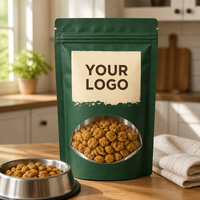 Emballage de café réutilisable sur mesure, pochette écologique à fermeture éclair, sac à café en plastique biodégradable avec fenêtre