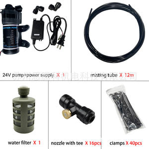 Bomba silenciosa de 24V, sistema de nebulización de 6M con filtro, boquillas y abrazaderas para refrigeración, humidificación e irrigación de jardines. - Product Image 3