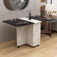 Table de cuisine mobile rectangulaire, combinaison simple de table et de chaises, table pliante télescopique moderne et simple pour petit appartement