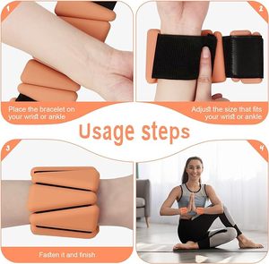 <span class=keywords><strong>Pesi</strong></span> da 2 libbre in silicone per caviglie e polsi, regolabili con velcro, ideali per allenamento di forza in <span class=keywords><strong>palestra</strong></span> e pilates a <span class=keywords><strong>casa</strong></span> - Product Image 6