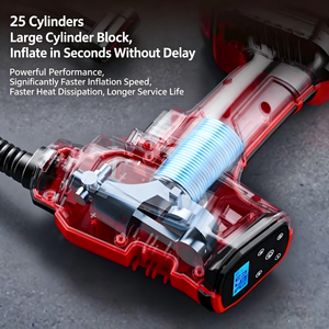 20V Lithium Tire Inflator Dual Cylinder LCD Display Portable For Compact Car Motorcycle - Product Image 5