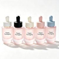Emballage personnalisé pour soins de la peau de 1 oz, contenant cosmétique de luxe de 30 ml, flacon en verre à fond rond épais pour sérum et huile pour soins de la peau avec compte-gouttes