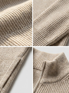 Versatile Quality Rib Knitted Clothes 100% Organic Cotton 7GG Mens <b>Zip</b> <b>Up</b> <b>Cardigan</b> - Product Image 4