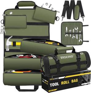 Échantillon gratuit, vente flash, sac à outils pliable, sac à outils enroulable, pochette à outils, sac à outils suspendu à la voiture, sac de rangement pour électricien, réparation - Product Image 5