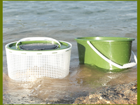 GARIDA 5L/10L/15L GCW-017 Seau à poissons vivants double couche avec poignée, panier de pêche en mer et en eaux rocheuses, équipement de pêche