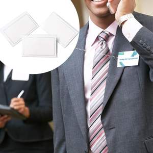 Бестовые прозрачные держатели для бейджей из ПВХ, бирки с именами и булавками, печатные карты с логотипом, пластиковые именные втулки - Product Image 6