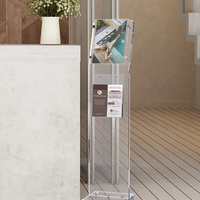 Affichage de signe debout de plancher acrylique clair sur mesure pour tenir le support de brochure de publicité de graphiques d'affiche A4