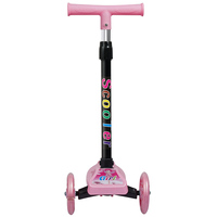 Patinete Infantil con Plataforma Extra Ancha Altura Ajustable y 3 Ruedas con Luces, Scooter Plegable para Niños Pequeños de 3 a 6 Años
