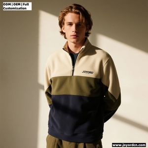 Áo thun nam chất liệu cotton thu đông, kiểu dáng thể thao, cổ cao nửa khóa kéo, chất liệu nỉ <span class=keywords><strong>Sherpa</strong></span>, bán buôn số lượng lớn, thiết kế tùy chỉnh - Product Image 2