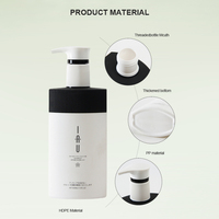 Conditionneur avec logo personnalisé, 500 ml, flacon en plastique PE pour shampoing, lotion, cosmétiques, avec couvercle à rabat