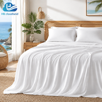 Ensemble de draps en bambou biologique certifié OEKO-TEX Standard 100 et BSCI, garni de soie, 400TC, doux et résistants, taille Queen, 6 pièces, Cloudland