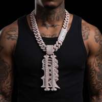 Pendentif Hip Hop Moissanite Personnalisé en Promotion – Bijou Audacieux 3D pour Homme, Idéal pour les Fêtes et la Création de Contenu