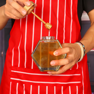 Bán Buôn Rõ Ràng Biểu Tượng Tùy Chỉnh Lưu Trữ Mật Ong <span class=keywords><strong>Jar</strong></span> Gáo Rỗng Container Thủy Tinh Mật Ong <span class=keywords><strong>Jar</strong></span> Hình Lục Giác Mật Ong Hình Lọ Với Nắp - Product Image 5