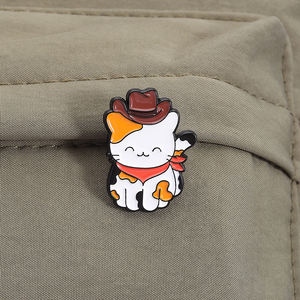 प्यारा काउबॉय बिल्ली के साथ टोपी में एक मजेदार केक काटा और दोस्तों थोक थोक के लिए जूते ब्रोच गहने उपहार - Product Image 2