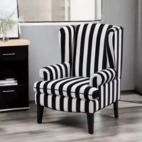 Canapé une place de style rétro américain et français, fauteuil rembourré en tissu pour salon et chambre à coucher, usage de loisirs